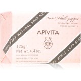 Apivita Natural Soap Rose &amp; Black Pepper săpun solid pentru curățare 125 g
