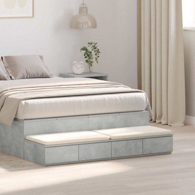 vidaXL Sertare pentru pat Gri beton 120 x 36.5 x 16.5 cm Lemn compozit 866942 foto