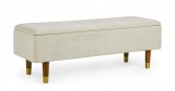 Cumpara ieftin Banca tapiterie velur crem Kira 120x42x42 cm