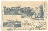 2621 - TEIUS, Railway, SYNAGOGUE, Litho, Romania - old postcard - used - 1901, Circulata, Printata