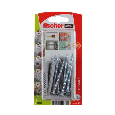 Diblu universal din nylon, cu surub, cap inecat, Fischer UX, 6 x 50 mm, set 10 bucati foto