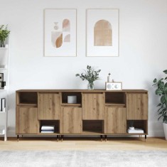 vidaXL Bufeturi 3 pcs stejar artizanal 180 x 35 x 70 cm Lemn compozit