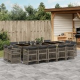 Gossi set mobilier de gradina cu perne, 15 piese, gri, poliratan