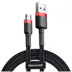 Cablu de date USB/Micro USB, Baseus, 2A, 3m, Negru/Rosu