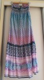 Rochie lunga multicolora de vara de plaja masura S spate gol