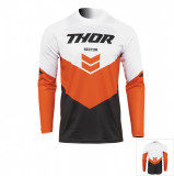 Cumpara ieftin Tricou (bluza) cross-enduro copii Thor model Sector Chevron culoare: alb/rosu portocaliu &ndash; marime XL