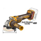 Flex Unghiular Industrial 20V 115mm 1200W Brushless INGCO CAGLI2120252E, 3000/6000/9000 rpm, filet M14, maner anti-vibratii, 2 acumulatori 5Ah + incar