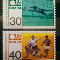 Germania 1974 fotbal sport fotbaliști serie 2v nestampilata