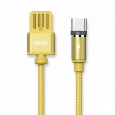 Cablu Remax RC 095a USB USB C cu LED 1M 1.5A gold foto