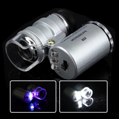 Microscop LUPA 60x cu LED aparat VERIFICAT BANI cu lampa UV bijutier ceasornicar foto