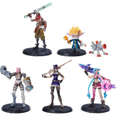 Set 4 Figurine Articulate League of Legends Heimerdinger, Jinx, Vi, Caitlyn, Ekko