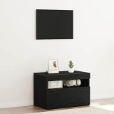 vidaXL Dulap de nopte cu lumini LED Stejar negru 60x35x40 cm Lemn proiectat