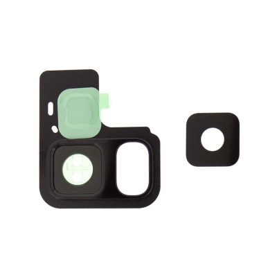 Geam Camera Samsung Galaxy A8 (2018), A530, Negru + Rama foto