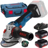 Bosch GWS 18V-10 SC + 1600A019S0 - Polizor unghiular 150 mm valiza speciala accesorii + Set 2 acumulatori si incarcator Li-Ion 18 V 4 Ah