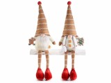 Cumpara ieftin Set 2 figurine Craciunita si Mos Craciun textil 15x9.5x51 cm