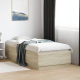 VidaXL Cadru de pat cu LED stejar sonoma 75x190 cm lemn prelucrat