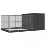Cumpara ieftin Voliera de pasari cu extensie, argintiu, 497x303x216 cm, otel