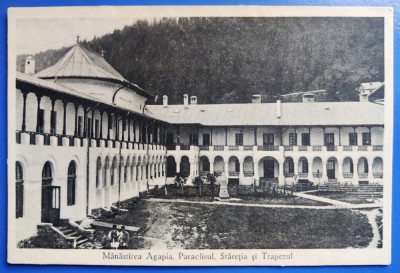 Manastirea Agapia, Paraclisul, Staretia si Trapezul - 1930 - printata, circulata foto