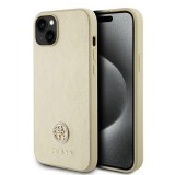 Husa pentru iPhone 15 / iPhone 14 / iPhone 13 - Guess Strass Metal Logo (GUHCP15SPS4DGPD) - Gold