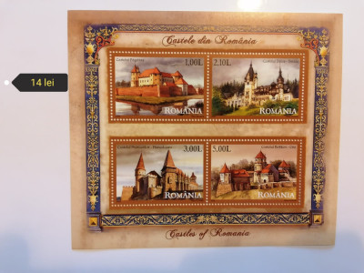 ROMANIA 2008 - Castele din Romania / colita MNH foto