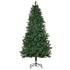 Brad de Craciun artificial rabatabil cu baza detasabila, 724 ramuri, din PVC si otel, decoratiuni de Craciun HOMCOM | Aosom RO