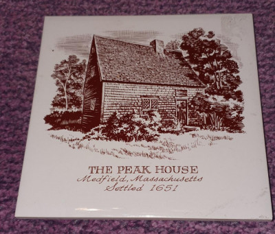 Ceramica handmade The Peak House, Medfield Mass, Settled 1651 foto