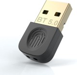 Adaptor dongle Eletrand, Bluetooth 5.0, metal/plastic, negru/auriu