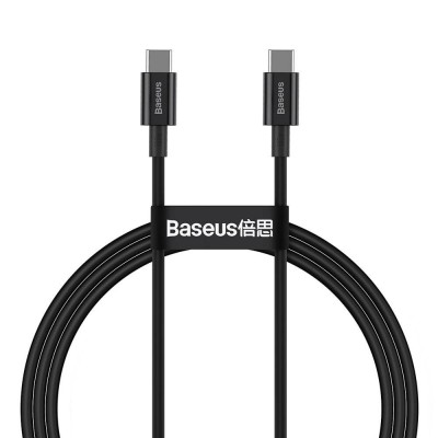 CABLU alimentare si date Baseus Superior, Fast Charging Data Cable pt. smartphone, USB Type-C la USB Type-C 100W, 1m, negru &amp;quot;CATYS-B01&amp;quot; (timbru verde foto