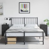 Gossi noptiere, 2 buc., negru, 34,5x39x62 cm, otel