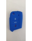 Husa cheie auto din silicon VW , Skoda , Seat , fara logo - Albastru, Xenon Bright
