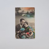 Carte Postala tematica pascala, Christos a Inviat!, colorizata, circulata cu timbru 1930, Brad / Hunedoara / Transilvania / Romania