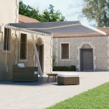 VidaXL Copertină retractabilă manual, albastru/alb, 400x300 cm