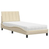 Cumpara ieftin Pat cu saltea, Hanko, crem, 80x200 cm, textil