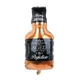 Balon din folie metalizata, flippy, figurina sticla de whisky, tema aniversare, 90x45 cm, ambalaj individual, pai inclus, umflare cu aer sau heliu, ma