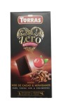 Ciocolata neagra cu merisoare fara zahar si gluten 52% cacao Zero, 125g, Torras