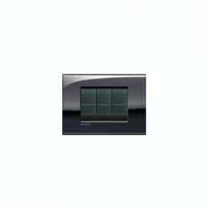 Placa ornament 3 module, gri petrol, living light, BTICINO