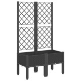 Cumpara ieftin Jardiniera de gradina cu spalier, negru, 80x40x142 cm, PP