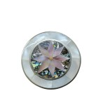 BROȘĂ-PANDANTIV VINTAGE DIN ALPACA SI SIDEF NATURAL, MEXIC