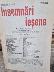 Revista Insemnari Iesene nr.7/1938, din cuprins Cronica Plastica, Carnet de vacanta de N.N. Tonitza foto