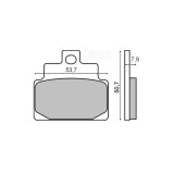 MBS Placute frana Scarabeo 100 00-09 /Leonardo 125-150 96-04 MCB709, Cod Produs: 225100460RM