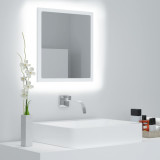 Oglinda de baie cu LED, alb, 40x8,5x37 cm, acril GartenMobel Dekor, vidaXL