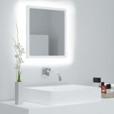 Oglinda Baie LED vidaXL, 40x8.5x37 cm, Acril, Alb, Lumina RGB, Montaj pe Perete, Design Modern