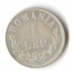 Moneda din argint 1 Leu 1873 - Romania Regat foto