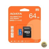 Card Memorie microSDXC Adata 64Gb Clasa 10 / UHS-1 U1 Cu Adaptor AUSDX64GUICL10A1-RA1