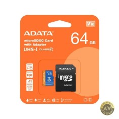 Card Memorie microSDXC Adata 64Gb Clasa 10 / UHS-1 U1 Cu Adaptor AUSDX64GUICL10A1-RA1