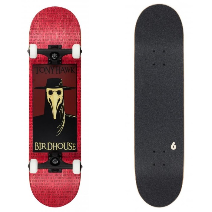 Skateboard Birdhouse Stage 3 Plague Doctor 31.5X8" Red Skateboard Birdhouse Stage 3 Plague Doctor 31.5X8" Red