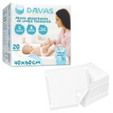 Aleze/Protectii pat Davas, 40x60 cm, 20 buc, 5 straturi, cu benzi adezive