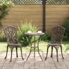 VidaXL Scaun pentru Grădină 2 pcs Bronz 55 x 56.5 x 91cm Aluminiu 42002394