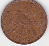 Monedă Noua Zeelandă 1 penny 1943 &ndash; George VI