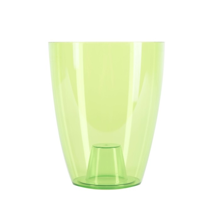 Ghiveci din plastic Miltonia crystal, pentru orhidee, verde, D 13.3 cm